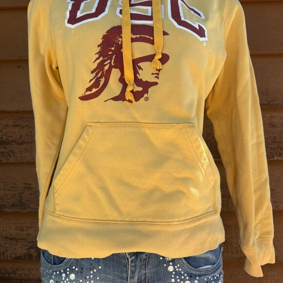 Jones & Mitchell Womens Yellow USC Hoodie With Trojan Logo Medium Cotton Blend - Picture 7 of 11